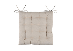 Galette de chaise Duo carré taupe lin