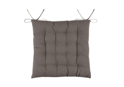 Galette de chaise Duo carré taupe lin