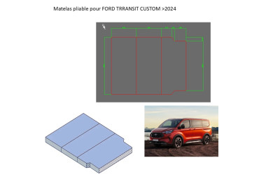 COCORIVAN Matelas pliable pour Ford Transit Custom