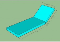 Bain de soleil 180 (120+60) x 60 x 8 imperméable