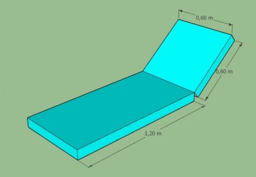 Bain de soleil 180 (120+60) x 60 x 8 batyline