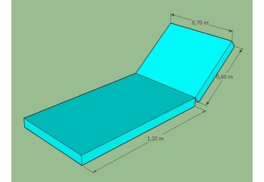 Bain de soleil 180 (120+60) x 70 x 8 batyline