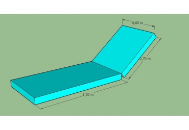 Bain de soleil 190 (120+70) x 60 x 8 batyline