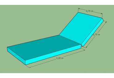 Bain de soleil 190 (120+70) x 70 x 8 batyline