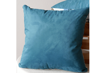 Coussin visage ligne bleu et jaune