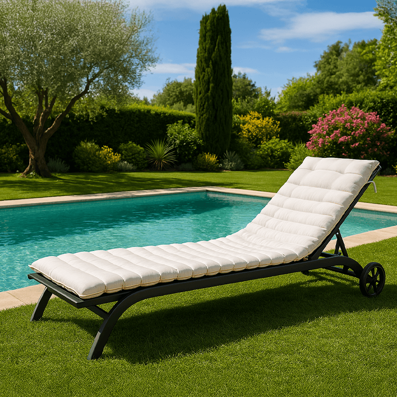 Coussin de bain de soleil DUO blanc lin