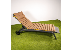 Coussin de bain de soleil DUO moutarde taupe