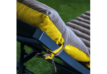 Coussin de bain de soleil DUO moutarde taupe