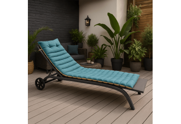 Coussin de bain de soleil DUO pétrole lin