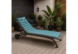 Coussin de bain de soleil DUO pétrole lin