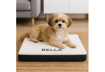 Coussin pour chien Memory tissu bouclette écru S