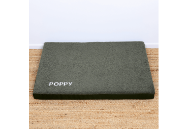 Coussin pour chien Memory tissu bouclette vert M