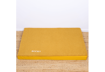 Coussin pour chien Memory tissu bouclette ocre L