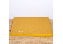 Coussin pour chien Memory tissu bouclette ocre L