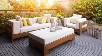 Coussins pour terrasse, étudiés pour resister aux intempéries