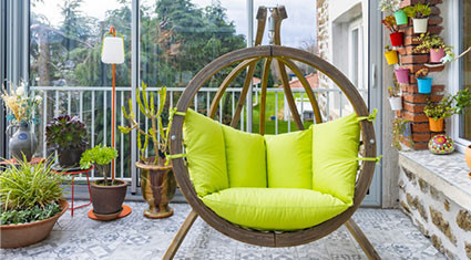 Coussin fauteuil suspendu anti-UV, déperlant | Made in France